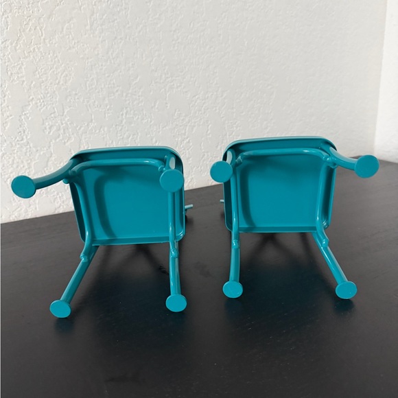 American Girl Teal Chairs with Navy Cushions Retired - Picture 4 of 11